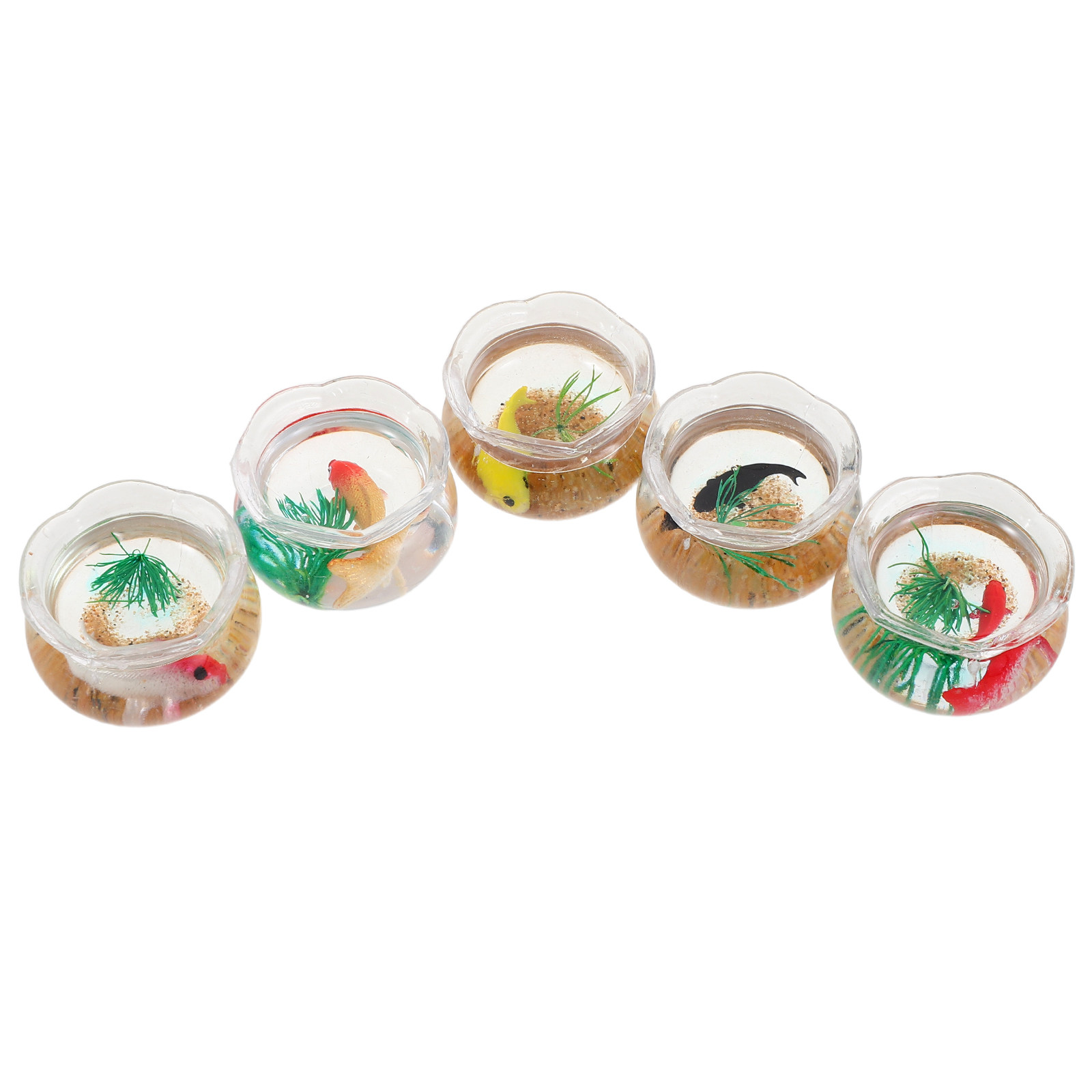 Aquarium Fish Koi - 5Pcs Mini Fish Bowl Realistic Koi