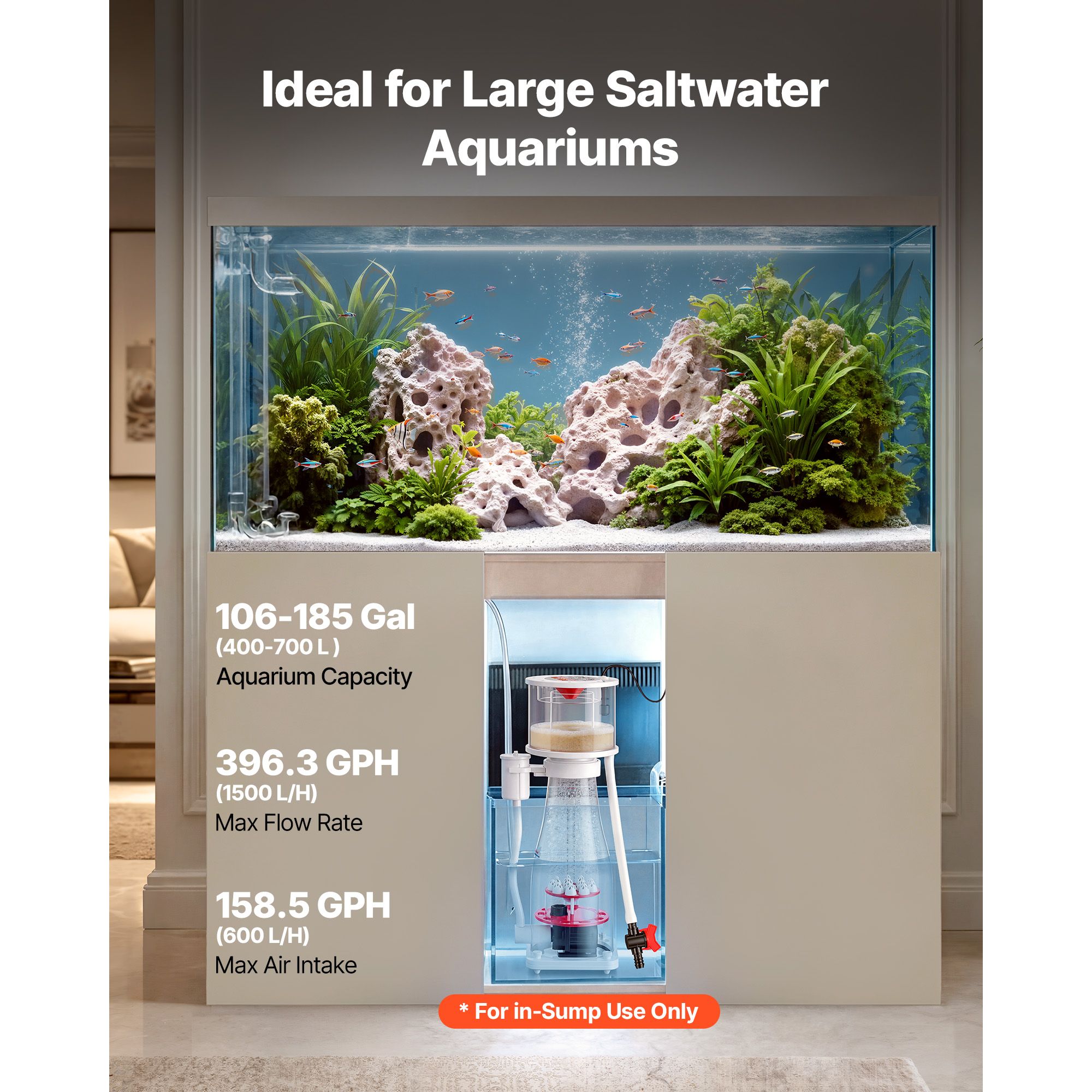 Protein Skimmer for 106-185 Ga - Protein Skimmer Reef review and price
