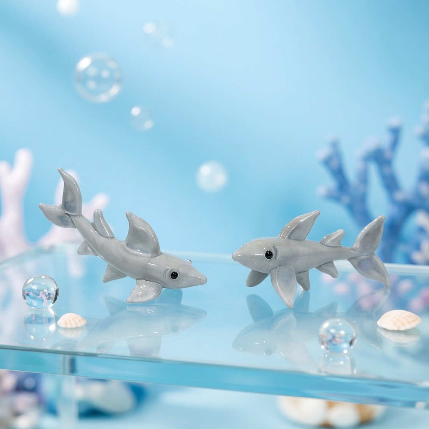 Handmade Mini Glass Shark Figu - Aquarium Fish Shark review and price