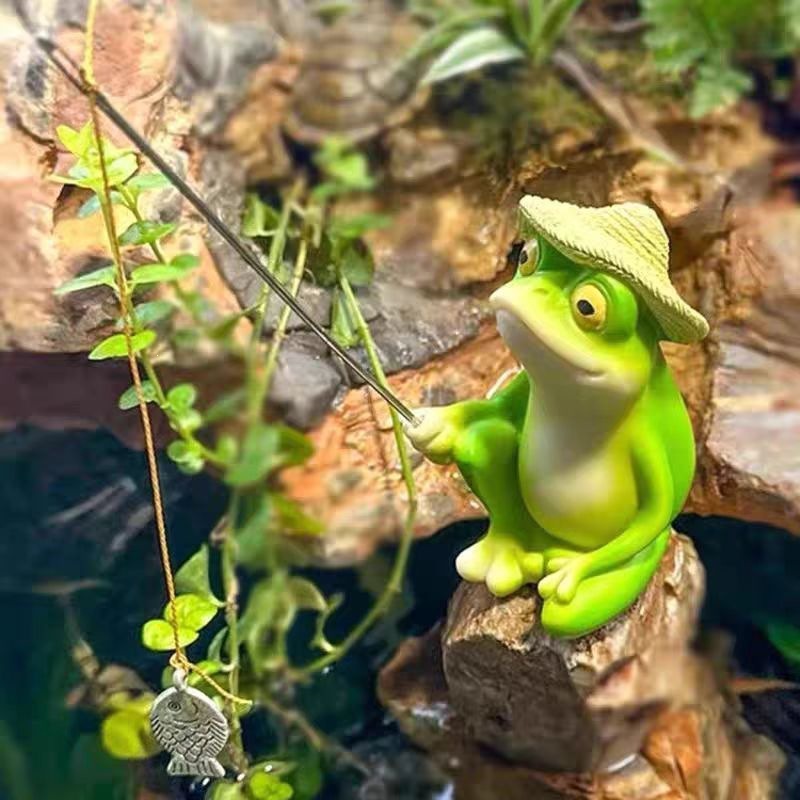 Cartoon Resin Frog Figurine Cr - Aquarium Fish Saltwater review and price