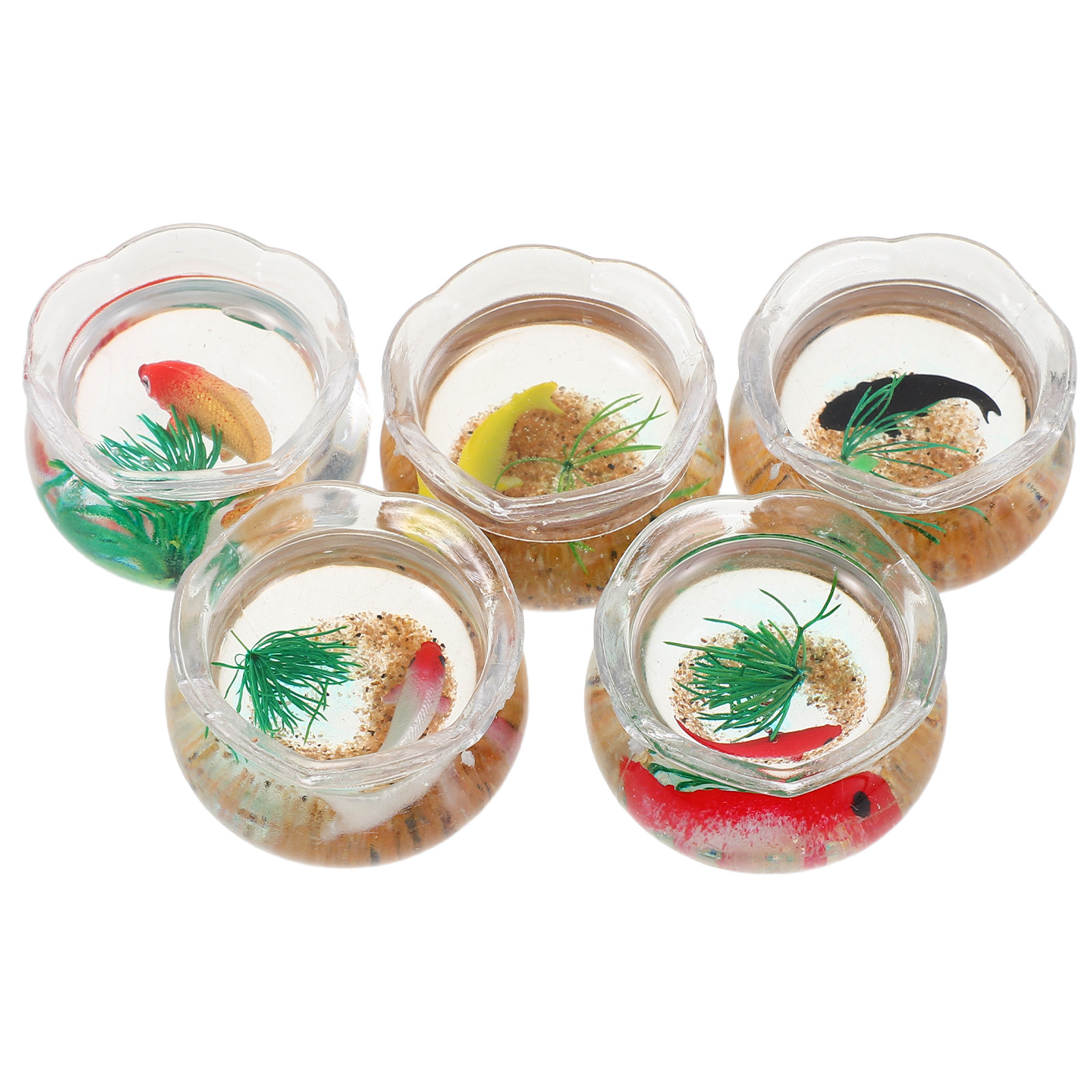 5Pcs Mini Fish Bowl Realistic  - Aquarium Fish Koi review and price